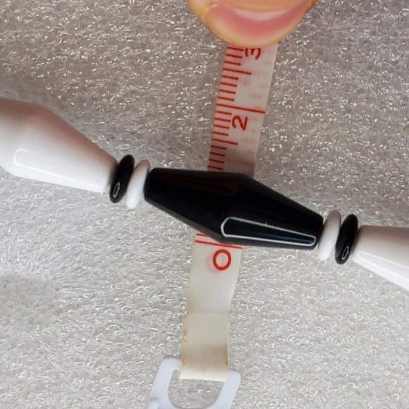 Vintage Retro Long Geometric Black White Beaded Necklaces‎ Set Of 2 28" - Picture 7 of 7